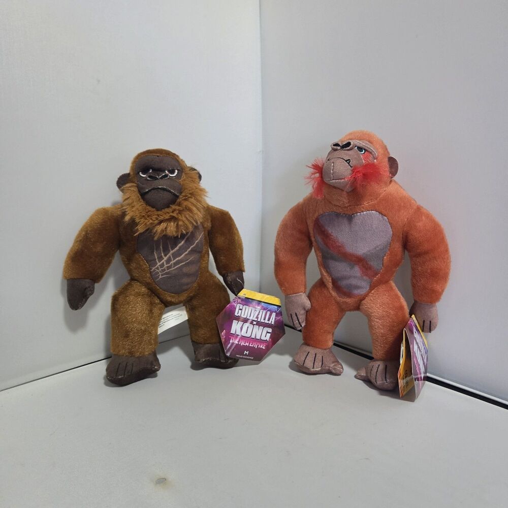 Lot of 2 NWT Godzilla X Kong The New Empire 11” & 8” Kong Plush Toy Factory